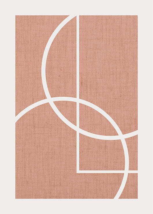 Boho Peach Gallery Wall-סט תמונות לבית-זוג תמונות בוהו אבסטרקט עם גוון בצבע אפרסק-MIKOO