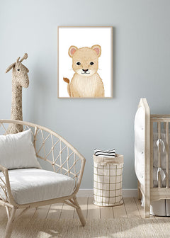 תמונות לחדרי ילדים-תמונה לחדר ילדים גור אריה מצויר