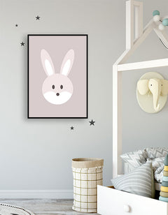 תמונות לחדרי ילדים-תמונה ארנב רקע אפור