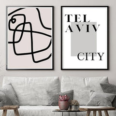 תמונות לבית-תמונות לחדר שינה-תמונות לקיר-זוג תמונות לסלון תל אביב-MIKOO