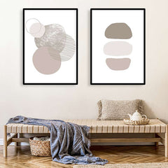 תמונות לבית-תמונות לחדר שינה-תמונות לקיר-זוג תמונות לסלון אבסטרקט-MIKOO