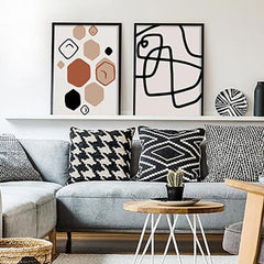 תמונות לבית-תמונות לחדר שינה-תמונות לקיר-זוג תמונות אבסטרקט צורות-MIKOO