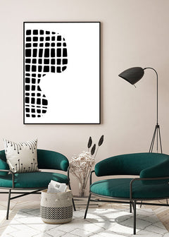  תמונה לסלון שחור לבן קוביות שחורות משמאל-MIKOO