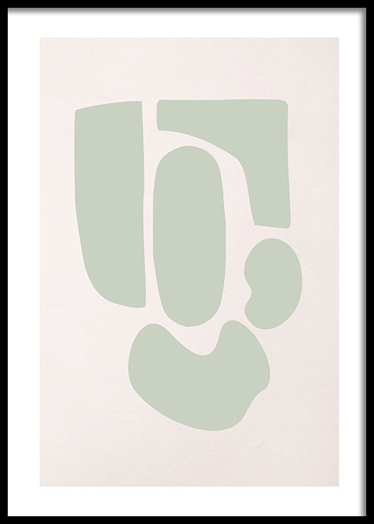 Abstract in Light Green-תמונות לבית אבסטרקט- תמונה לבית אבסטרקט צורות בצבע ירוק בהיר-MIKOO