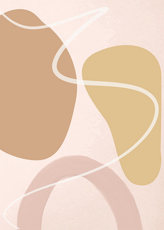 Light Brown-Pink Abstract Gallery Wall-סט תמונות לבית-סט תמונות לסלון אבסטרקט עם צבעים עדינים ואביביים-MIKOO