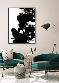 תמונה קיר יפה שחור לבן עשן שחור-MIKOO