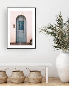 תמונות לבית-תמונות לחדר שינה-תמונות לקיר-תמונה לסלון דלת וינטג' כחולה-MIKOO