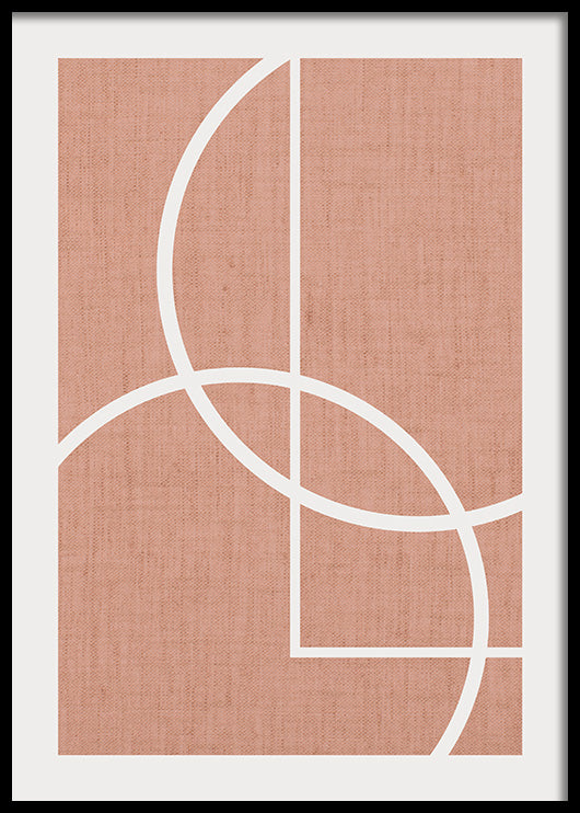 Boho Semi Circles And Square-תמונות לבית אבסטרקט-תמונה בוהמית לסלון של צורות אבסטרקט-MIKOO