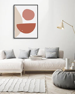 תמונות לבית-תמונות למשרד-תמונות אבסטרקט-תמונת אבסטרקט עיגולים גוון חום-MIKOO