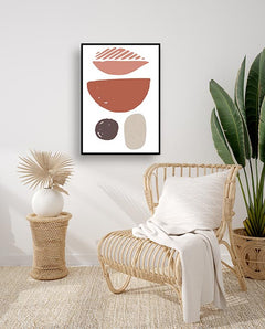 תמונות לבית-תמונות למשרד-תמונות אבסטרקט- תמונת אבסטרקט עיגולים גוון חום אפור-MIKOO