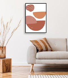 תמונות לבית-תמונות למשרד-תמונות אבסטרקט-תמונת אבסטרקט של חצאי עיגולים בגוון חום-MIKOO