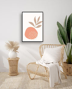 תמונות לבית-תמונות למשרד-תמונות אבסטרקט-תמונת אבסטרקט של עלה חום על אבן-MIKOO