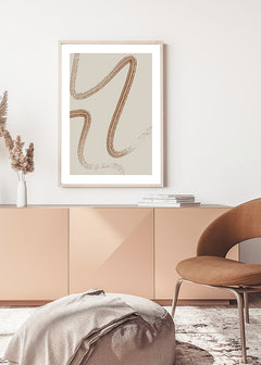 תמונת קיר לסלון - אבסטרקט בגוון חום עדין מלא סטייל-תמונות לבית אבסטרקט-MIKOO