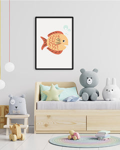 תמונות לחדרי ילדים-תמונה לחדר ילדים של דג חמוד