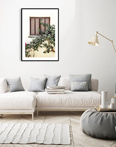 תמונות לבית-תמונות לחדר שינה-תמונות לקיר-תמונה מודרנית לסלון פרחים בחלון-MIKOO