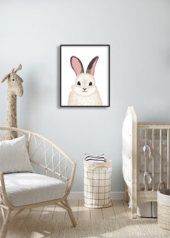 תמונות לחדרי ילדים-תמונה לחדר ילדים ארנב מצויר