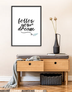 תמונות לקיר-תמונה עם כיתוב לעקוב אחר החלום-MIKOO