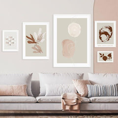 סט תמונות אבסטרקט מודרניות בצבעים של חום ואהבה-סט תמונות לבית-MIKOO
