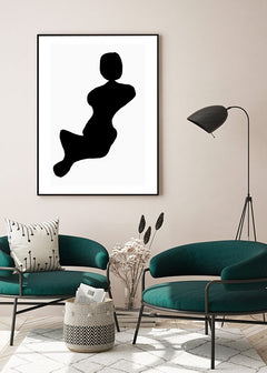 תמונת קיר שחור לבן ציור של אדם-MIKOO