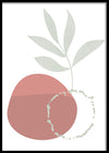 Green Leaf On A Red Stone-תמונות לבית אבסטרקט-תמונת קיר של עלה אבסטרקטי-MIKOO