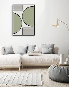 תמונות לבית-תמונות למשרד-תמונות אבסטרקט-תמונת אבסטרקט צורות ירוקות-MIKOO