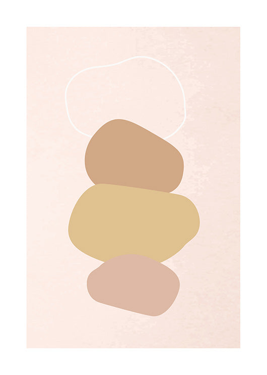 Light Abstract Stones-תמונות לבית אבסטרקט-תמונה לסלון - אבנים אבסטרקטים בצבעים עדינים-MIKOO