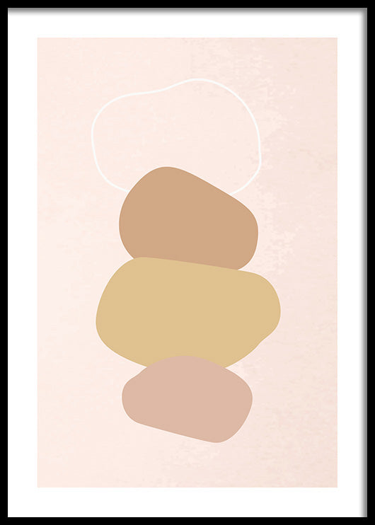 Light Abstract Stones-תמונות לבית אבסטרקט-תמונה לסלון - אבנים אבסטרקטים בצבעים עדינים-MIKOO