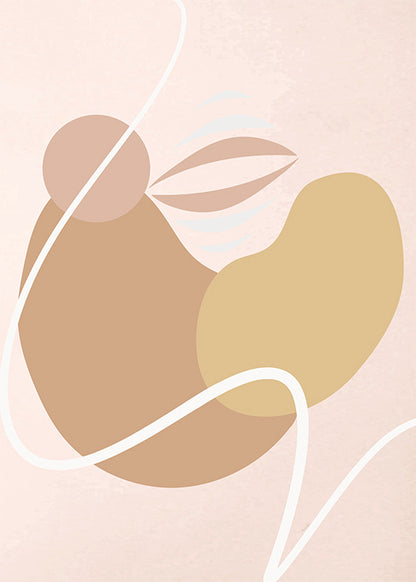 Light Brown-Pink Abstract Gallery Wall-סט תמונות לבית-סט תמונות לסלון אבסטרקט עם צבעים עדינים ואביביים-MIKOO
