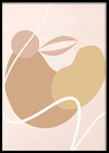 Light Brown Pink Abstract Shapes-תמונות לבית אבסטרקט-תמונה קיר לסלון - אבסטרקט מינימליסטי בצבעים עדינים-MIKOO