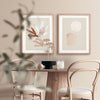 Light Flowers And Shapes Modern Abstract Gallery Wall-סט תמונות לבית-זוג תמונות קיר מושלמות - שילוב אבסטרקט עם גוונים בהירים-MIKOO