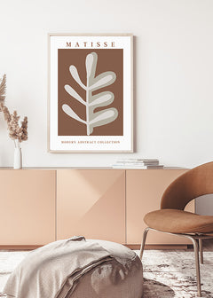  תמונת קיר מינימליסטית לבית של ציור אבסטרקט עם גוונים חומים ולבנים-תמונות לבית אבסטרקט-MIKOO