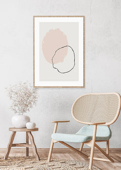  תמונת קיר מינימליסטית לבית של ציור אבסטרקט עם גוונים בהירים ועדינים-תמונות לבית אבסטרקט-MIKOO