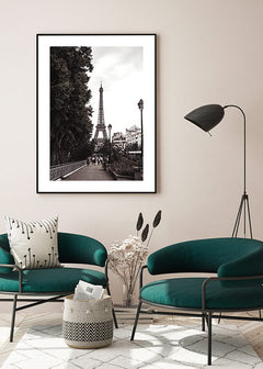 תמונה לסלון שחור לבן פריז-MIKOO