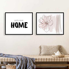 תמונות לבית-תמונות לחדר שינה-תמונות לקיר-זוג תמונות לבית אבסטרקט פרח-MIKOO