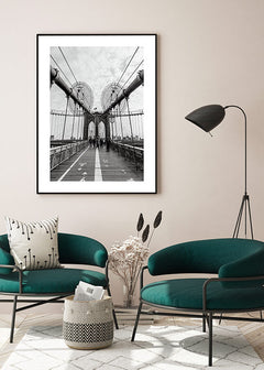 תמונה לסלון שחור לבן גשר ברוקלין-MIKOO