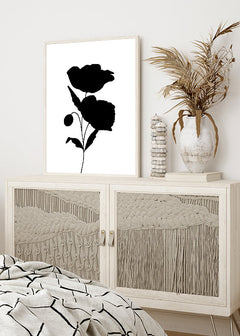 תמונת לבית שחור לבן פרח צבוע בשחור-MIKOO