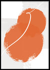 Two Orange Circles With White Line-תמונות לבית אבסטרקט-תמונה לבית - עיגולים אבסטרקטים בגוונים כתומים-MIKOO