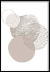 White Rose Circles + Frame - 50x70