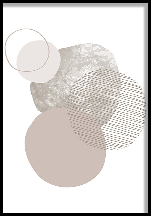 White Rose Circles + Frame - 50x70