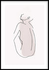 תמונות לבית-תמונות למשרד-תמונות אבסטרקט- תמונה לחדר שינה איור של גוף אישה בצבעים בהירים-MIKOO