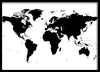 תמונה לסלון שחור לבן מפת העולם-MIKOO